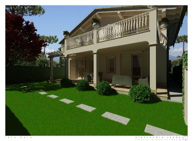 villa con porticato e giardino