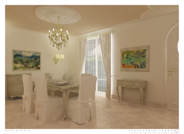 soggiorno zona pranzo - rendering