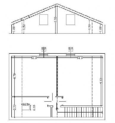 Piantina piano primo sottotetto ipetesi di soprael