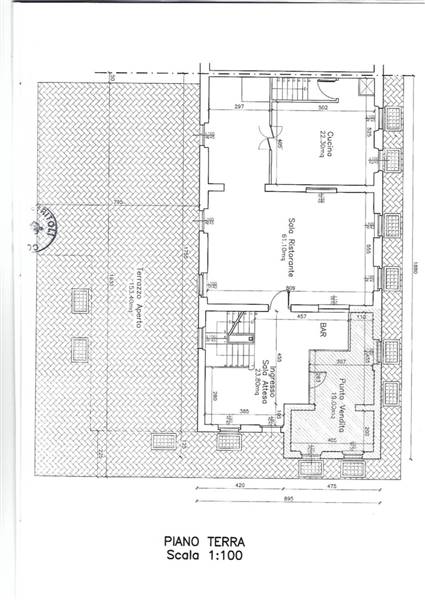 01 pianta ingresso-bar- sala ristorante  e cucina